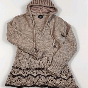 American Eagle Outfitters V-Neck Knit Sweater - Tan and Brown